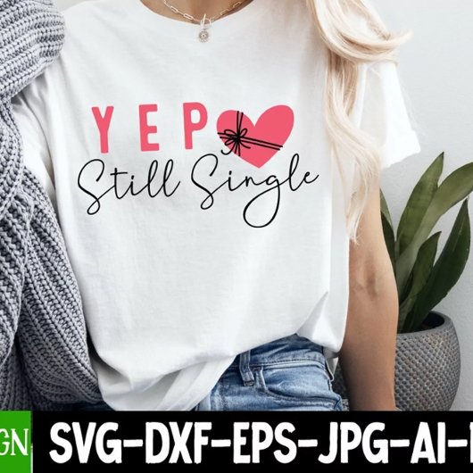  Yep Still Single Funny Heart Women's トライブレンドＴシャツ