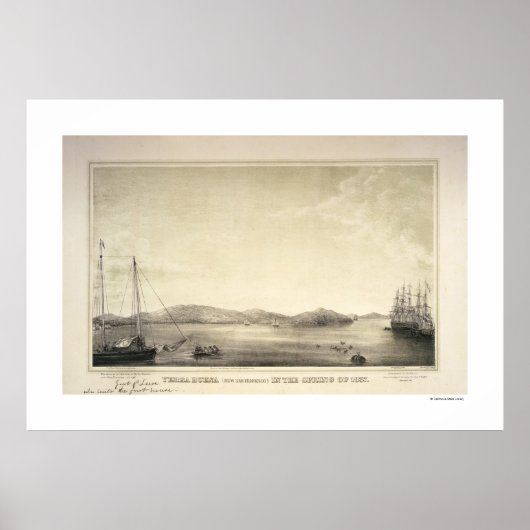 Yerba Buena (現サンフランシスコ)春1837ポスター ポスター (正面)