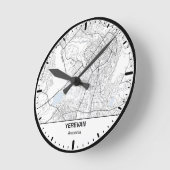 Yerevan  Clock City Line Art ラウンド壁時計 (傾斜)