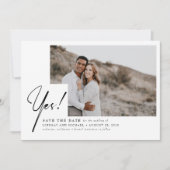 Yesおもしろい – 写真モダンの日付を保存 セーブザデート (正面)