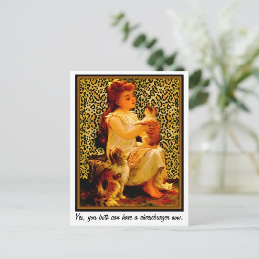 Yesお二人とも今チーズバーガーを食べることができる。 ポストカード (スタンド正面)
