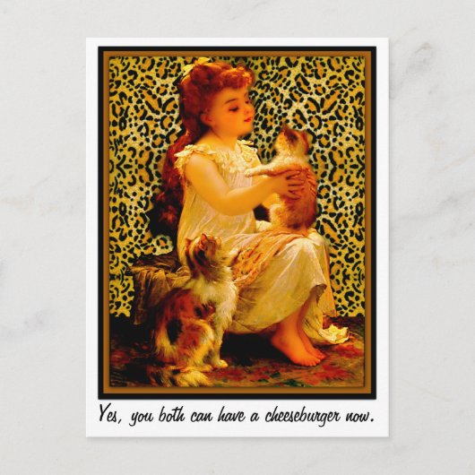 Yesお二人とも今チーズバーガーを食べることができる。 ポストカード (正面)