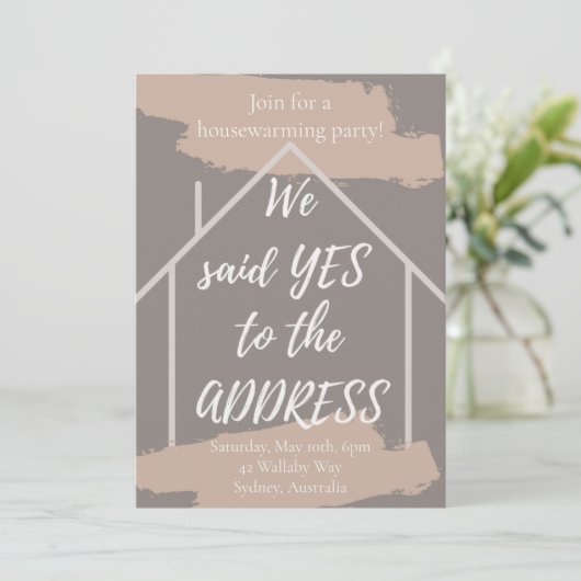 YESからADDRESS引っ越し祝いパーティーパーティの招待状 招待状 (スタンド正面)