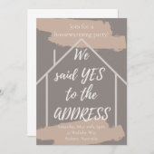 YESからADDRESS引っ越し祝いパーティーパーティの招待状 招待状 (正面/裏面)