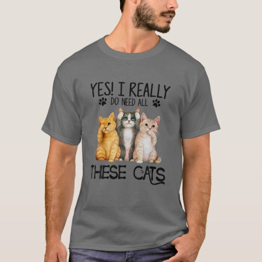 Yesが必要な猫 – おもしろい CAT GI Tシャツ (正面)