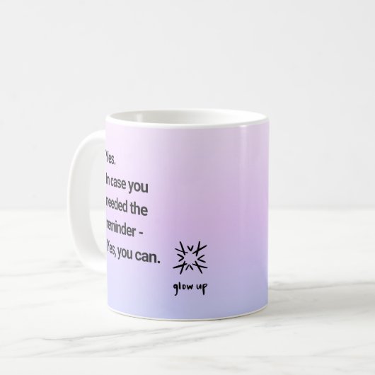 Yesが必要になった場合に備えて、次の操作を実行できるリマインダーyes コーヒーマグカップ (正面左)