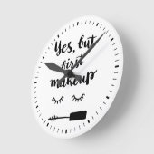Yesが最初のメイクアップ ラウンド壁時計 (傾斜)