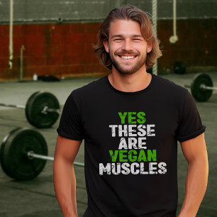 Yesこれらはビーガン筋肉の緑のトレーニングユニセックスである Tシャツ