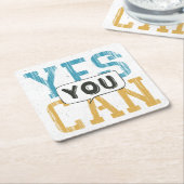 Yesできます スクエアペーパーコースター (アングル)