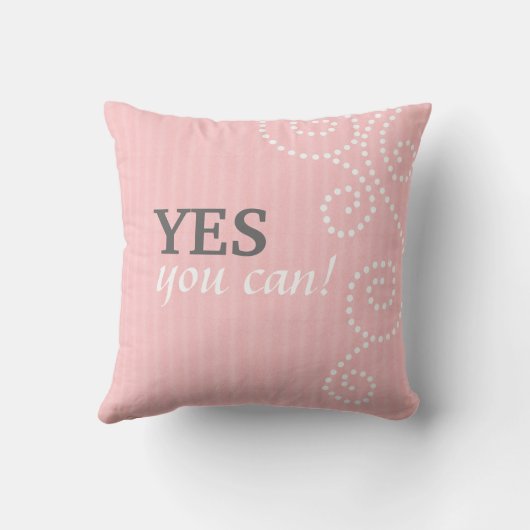 Yesできます: 3ワードの引用文の枕 クッション (裏面)