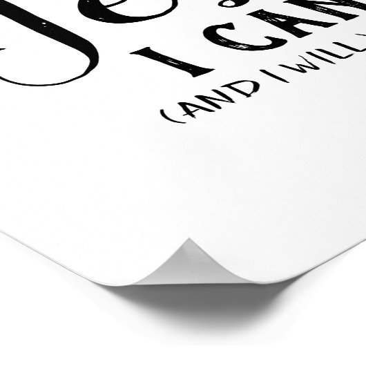 Yesできるし私はクリスチャンやる気を起こさせるアートをする ポスター (角)