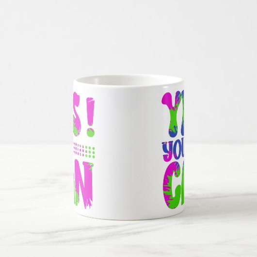 Yesできるよやる気を起こさせる。 コーヒーマグカップ (中央)