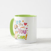 Yesできるよ！可愛やる気を起こさせるい犬マグ マグカップ (正面左)