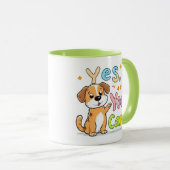 Yesできるよ！可愛やる気を起こさせるい犬マグ マグカップ (正面右)