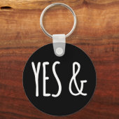 YESと |キーチェーン |白+黒 キーホルダー (正面)