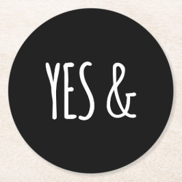 YESと |紙コースター |黒+白 ラウンドペーパーコースター