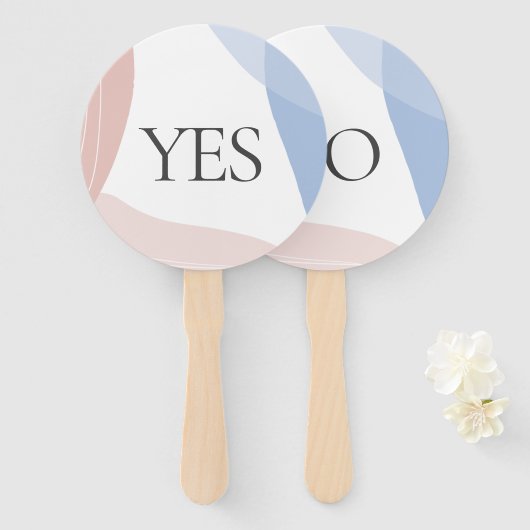 Yesなしベビーシャワークイズゲーム抽象芸術 ハンドファン (正面&裏面)