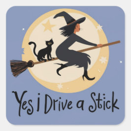 Yesにステッカーと魔女と黒猫を乗せる。 スクエアシール