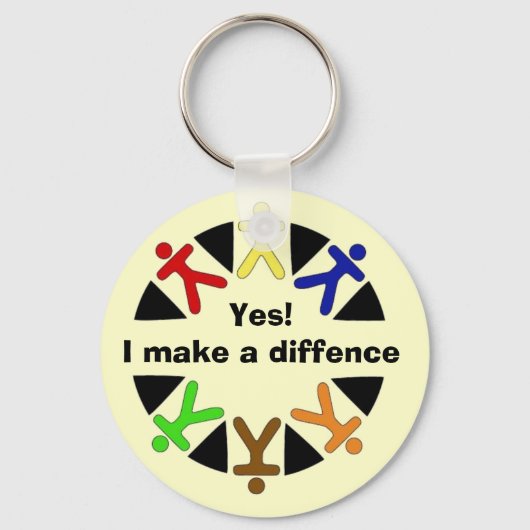 yesのロゴ、Yes!私は違いを作る キーホルダー (正面)