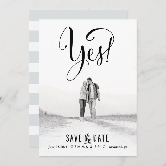 Yesの写真は日付カードを保存 セーブザデート (正面/裏面)