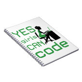 Yesの女の子は女性プログラマ開発者をコーディングできる ノートブック (右側)