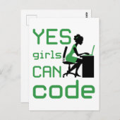 Yesの女の子は女性プログラマ開発者をコーディングできる ポストカード (正面/裏面)