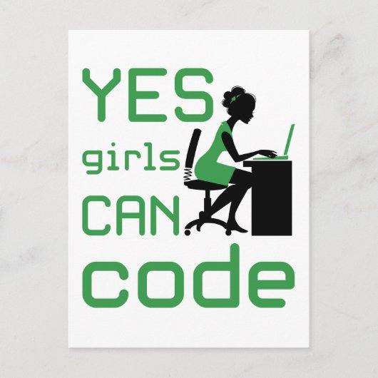 Yesの女の子は女性プログラマ開発者をコーディングできる ポストカード (正面)