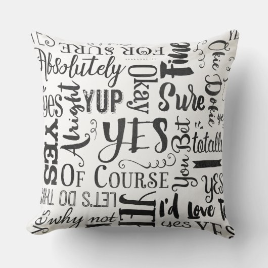 YesのYesのYES! お洒落なリバーシブルの装飾用クッション クッション (正面)