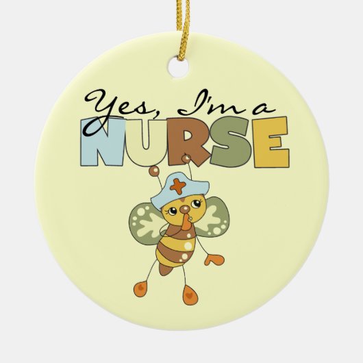 YESはナースTシャツとギフト セラミックオーナメント (正面)