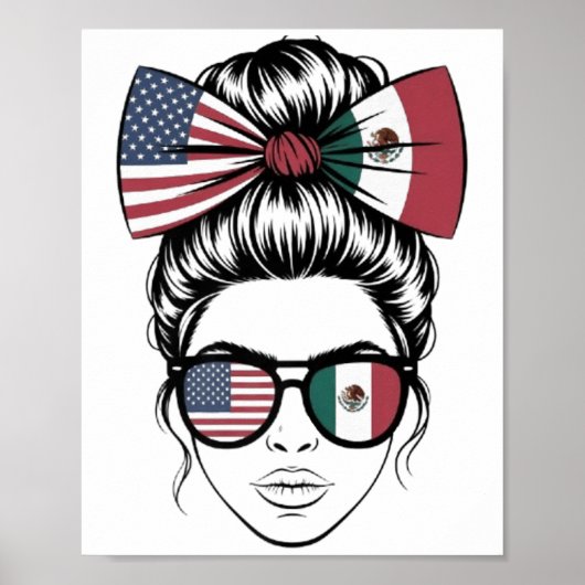 Yesは両方ともアメリカ誇りを持ったのメキシコ国旗を私 ポスター (正面)