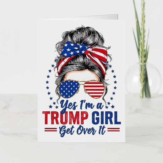 Yesは切り札の女の子が乗り越える 箔グリーティングカード (正面)