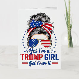 Yesは切り札の女の子が乗り越える 箔グリーティングカード