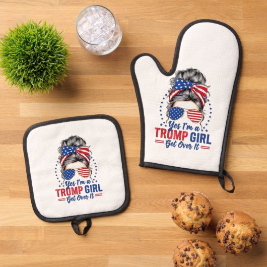 Yesは切り札の女の子が乗り越える 鍋つかみ&鍋敷きセット (トップダウン)