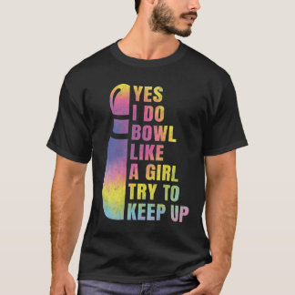 Yesは女の子のボーリングのシャツのようにボウルを取る Tシャツ