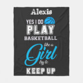 Yesは女遊の子のようにバスケットボールする フリースブランケット (正面)