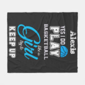 Yesは女遊の子のようにバスケットボールする フリースブランケット (正面(横))