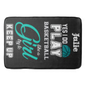 Yesは女遊の子のティール（緑がかった色）のようにバスケットボールをする バスマット (正面)