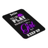 Yesは女遊の子の紫のようにバスケットボールをする マグネット (右側)