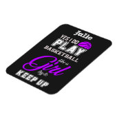 Yesは女遊の子の紫のようにバスケットボールをする マグネット (左側)