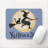 Yesは月のそばで杖飛んでいるの魔女を運転する マウスパッド (マウス)
