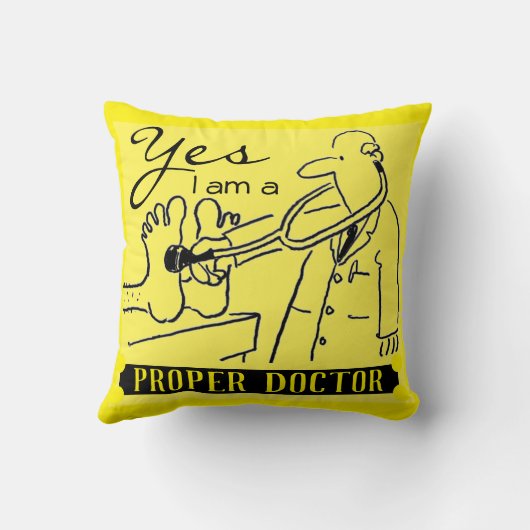 Yesは適当な医者だ。黒と黄色。 クッション (裏面)