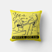 Yesは適当な医者だ。黒と黄色。 クッション (正面)