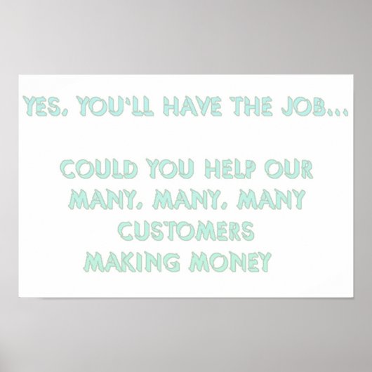 Yesは、仕事を持って#2 ポスター (正面)