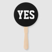 Yesまたはゲームなし白黒タイポグラフィ ハンドファン (正面)