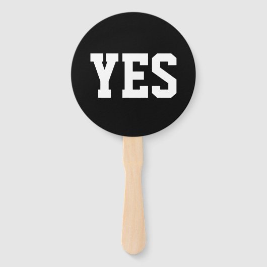 Yesまたはゲームなし白黒タイポグラフィ ハンドファン (正面)