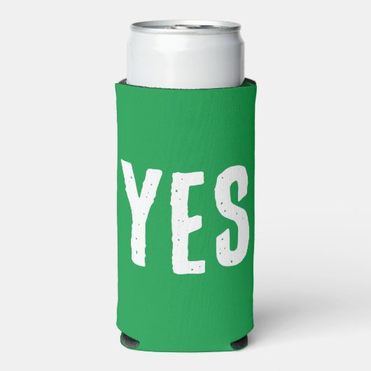YESまたは番号。おもしろい引用文。赤と緑 スリム缶クーラー (Seltzer正面)