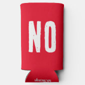 YESまたは番号。おもしろい引用文。赤と緑 スリム缶クーラー (裏面)