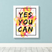 Yesやる気を起こさせるは感動的モダン キャンバスプリント (インサイチュ (ウッドフロア))