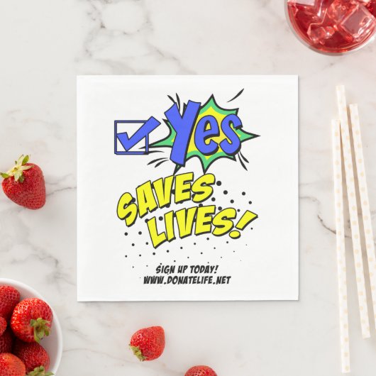 yesをライフ救にチェックし、ドナー認識度 スタンダードランチョンナプキン (インサイチュ)