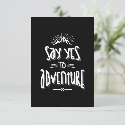 yesを冒険キャンピングハイキングに言う – ハイキングギフト 出欠カード (スタンド正面)